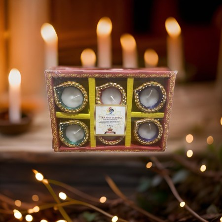 Terracotta Diya with Wax